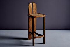 Set of 4 Wooden Bar Stools with Cane Seats - 4390639