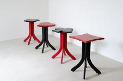 Set of 4 bar stools in two colors lacquered wood - 2208848