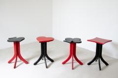 Set of 4 bar stools in two colors lacquered wood - 2208870