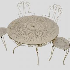 Set of 4 garden chairs and round table French 1950s - 4150316