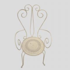 Set of 4 garden chairs and round table French 1950s - 4150321