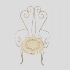 Set of 4 garden chairs and round table French 1950s - 4150322