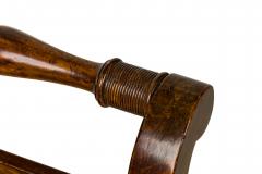 Set of 4 of French Empire Style Turned and Carved Mahogany Burgundy Upholstered - 4635314