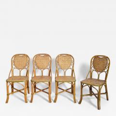 Set of 4 rattan chairs 1970s  - 4540284