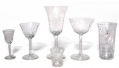 Set of 48 French Victorian Crystal Etched Glassware Set - 4640187