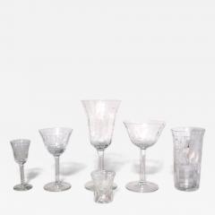 Set of 48 French Victorian Crystal Etched Glassware Set - 4643911