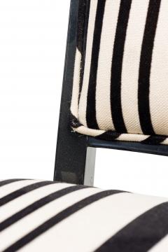 Set of 5 American Mid Century Ed Wormley Ebonized With Striped Upholestory Armch - 4631708