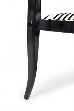 Set of 5 American Mid Century Ed Wormley Ebonized With Striped Upholestory Armch - 4631709