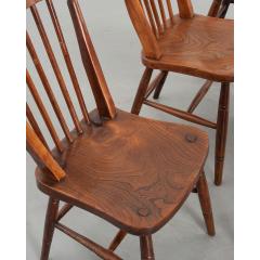 Set of 5 English 19th Century Oak Dining Chairs - 2707049