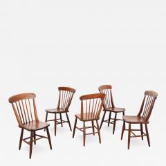 Set of 5 English 19th Century Oak Dining Chairs - 2729936