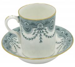 Set of 5 English Victorian Worcester Porcelain Teacups and Saucers - 4740350