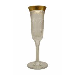 Set of 5 French Victorian Crystal Champagne Glasses - 4733032