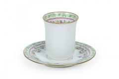 Set of 5 French Victorian Porcelain Floral Teacups - 4672065