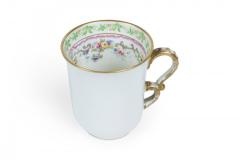 Set of 5 French Victorian Porcelain Floral Teacups - 4672066