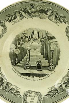 Set of 5 French Victorian Transferware Plates of Historical Landmarks - 4673154