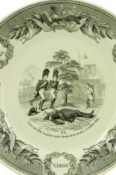 Set of 5 French Victorian Transferware Plates of Historical Landmarks - 4673156