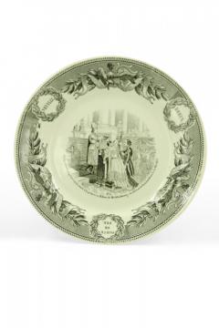 Set of 5 French Victorian Transferware Plates of Historical Landmarks - 4673157