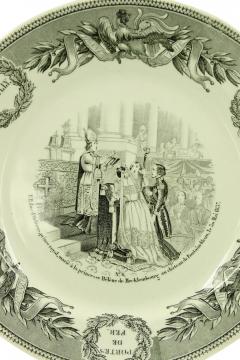 Set of 5 French Victorian Transferware Plates of Historical Landmarks - 4673158