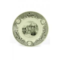 Set of 5 French Victorian Transferware Plates of Historical Landmarks - 4740732