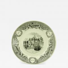 Set of 5 French Victorian Transferware Plates of Historical Landmarks - 4741489