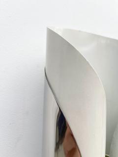 Set of 5 Mid Century Modern White Metal Chrome Wall Sconces - 2744217