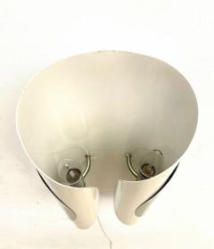 Set of 5 Mid Century Modern White Metal Chrome Wall Sconces - 2744223