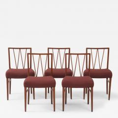 Set of 5 Ole Wanscher Dining Chairs Upholstered in Loro Piana - 4351947
