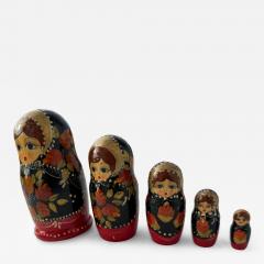 Set of 5 Russian Signed Matryoshka Hand Painted Nesting Dolls - 4521931