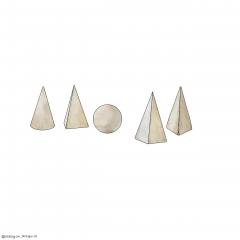 Set of 5 white Painted Wooden Geometric Molds - 1637412