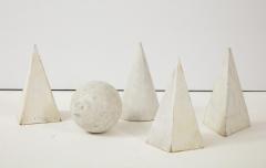 Set of 5 white Painted Wooden Geometric Molds - 1637418