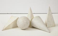 Set of 5 white Painted Wooden Geometric Molds - 1637426