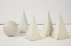 Set of 5 white Painted Wooden Geometric Molds - 1637428