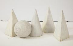 Set of 5 white Painted Wooden Geometric Molds - 1637432