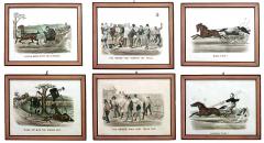 Set of 6 American Victorian Horse Lithographs signed Thos Worth  - 4516258
