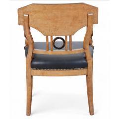 Set of 6 Antique 19c Biedermeier Mahogany Ebonized Birch Dining Chairs - 4406707