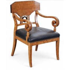 Set of 6 Antique 19c Biedermeier Mahogany Ebonized Birch Dining Chairs - 4406711