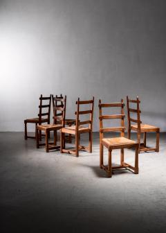 Set of 6 Arts Crafts oak dining chairs Sweden - 2223506