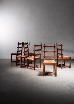 Set of 6 Arts Crafts oak dining chairs Sweden - 2223508