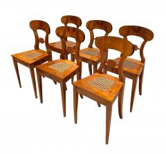 Set of 6 Biedermeier Board Chairs Cherry wood and Mesh Austria circa 1830 - 4478410