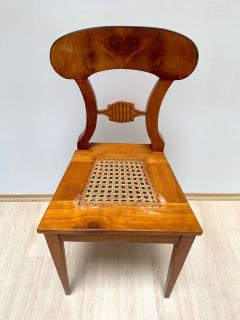 Set of 6 Biedermeier Board Chairs Cherry wood and Mesh Austria circa 1830 - 4478418