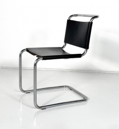 Set of 6 Chairs Model B33 by Marcel Breuer 1970s Leather and Chrome - 4395311