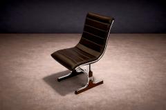 Set of 6 Chairs in Leather Metal Wood Braszenski 1960s - 4545101