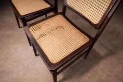 Set of 6 Chairs in Rosewood Cane Unknown 1960s - 4579705