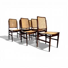 Set of 6 Chairs in Rosewood Cane Unknown 1960s - 4580211