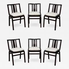 Set of 6 Charbrown cerused Side Chairs - 3709279