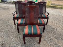 Set of 6 Chin Hua Mahogany Dining Chairs w Cane Backs - 4519041