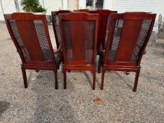 Set of 6 Chin Hua Mahogany Dining Chairs w Cane Backs - 4519155