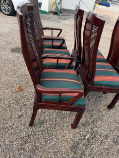 Set of 6 Chin Hua Mahogany Dining Chairs w Cane Backs - 4519164