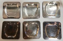 Set of 6 Chrome Square Cocktail Plates Italy 1970s - 1025446