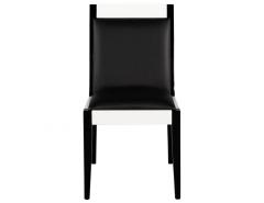 Set of 6 Custom Modern Black and White Leather Dining Chairs - 2536505